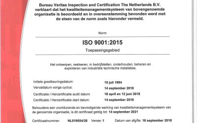 Pro-Fa heeft ISO 9001:2015 certificaat behaald